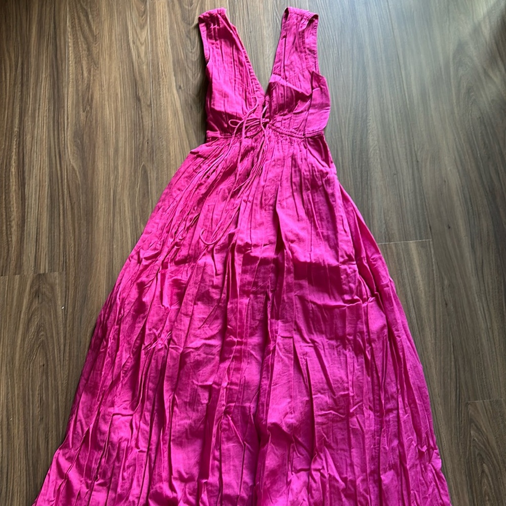 ABERCROMBIE & FITCH Tank Tie Front Maxi Dress